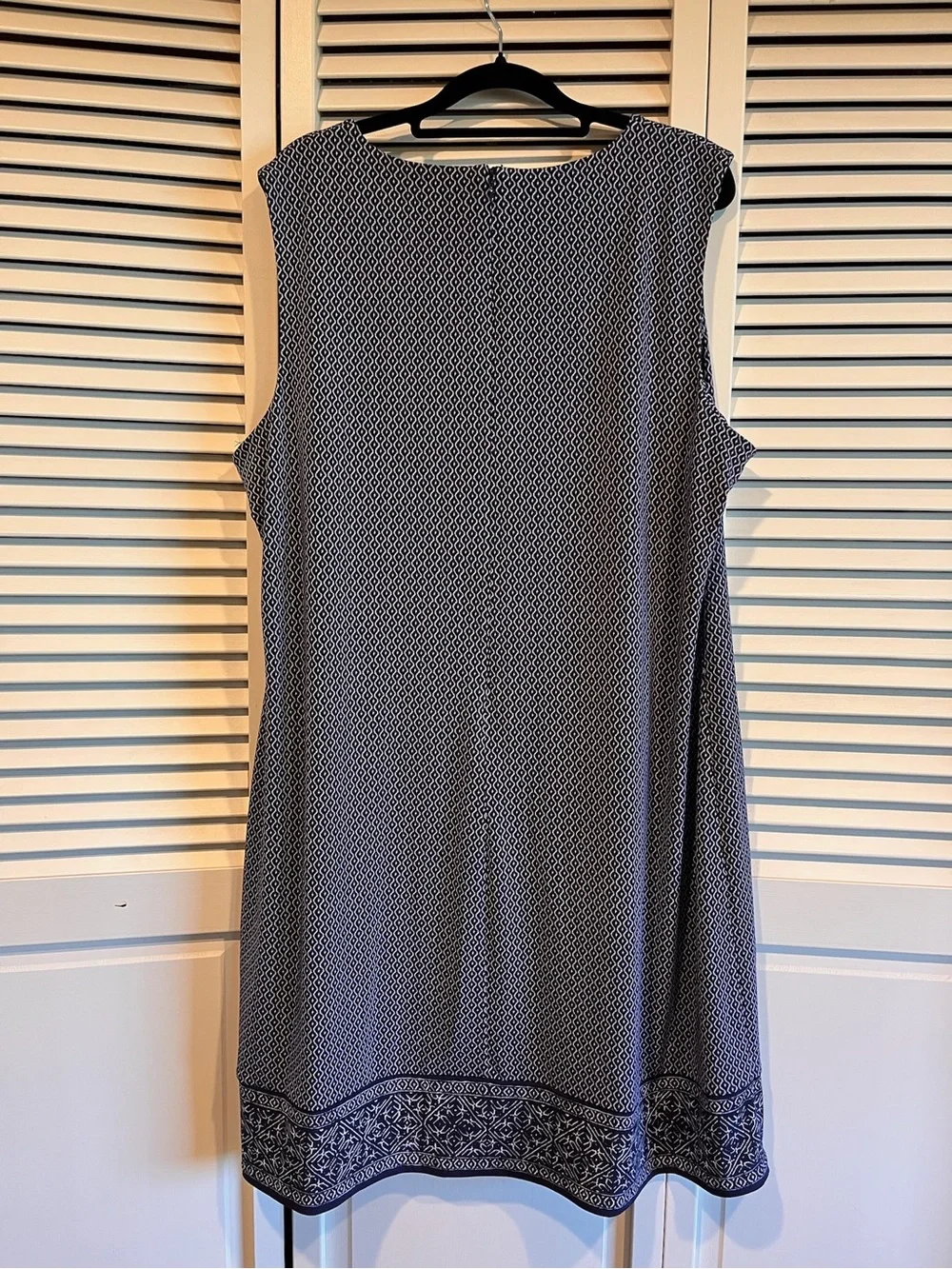 Michael Kors Navy and White Geometric Print Dress